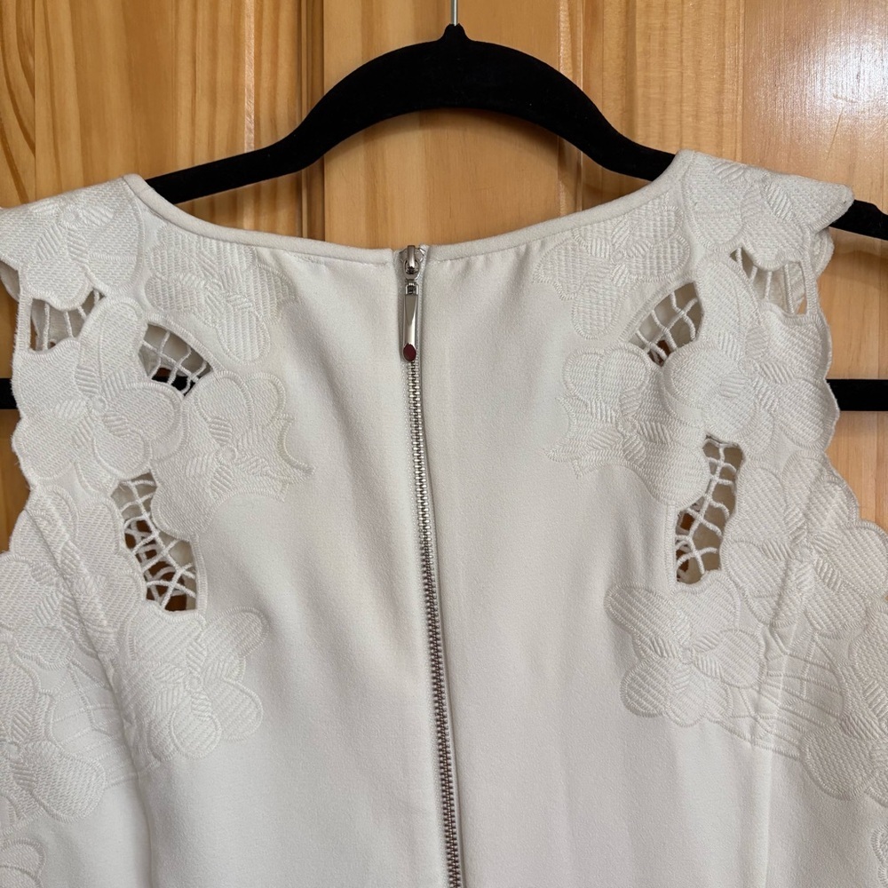 WHITE HOUSE BLACK MARKET White Lace Trim Dress - Picture 9 of 10